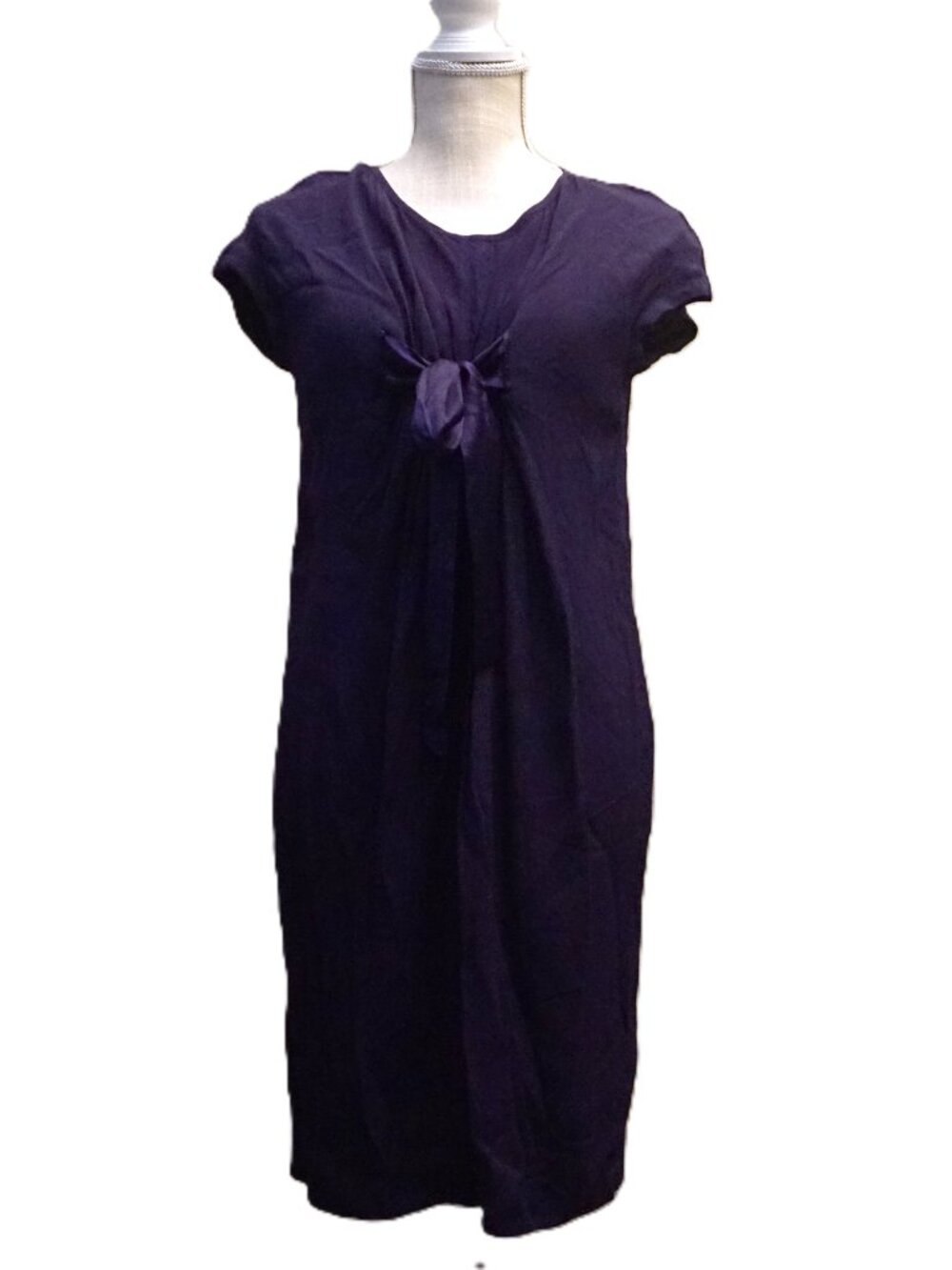 French Connection Eggplant Cap Sleeve Tie Empire Dress Women’s Size 6